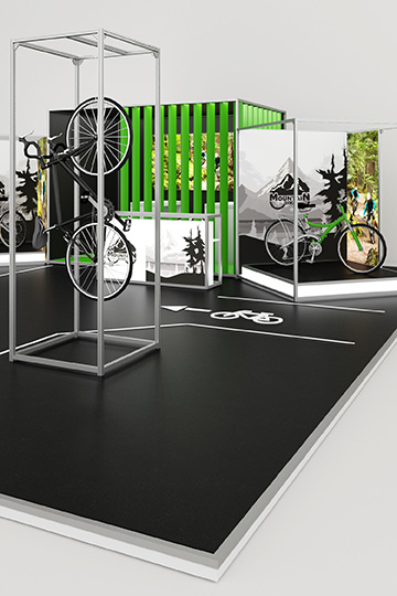 Maxima 40 - Display mit Fahrrad